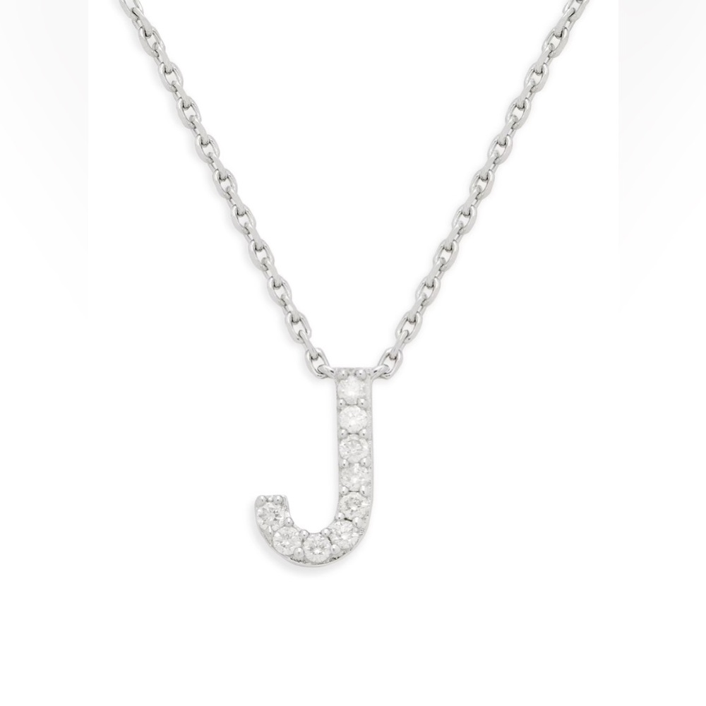 Effy Sterling Silver & Diamond J Initial Chain Necklace